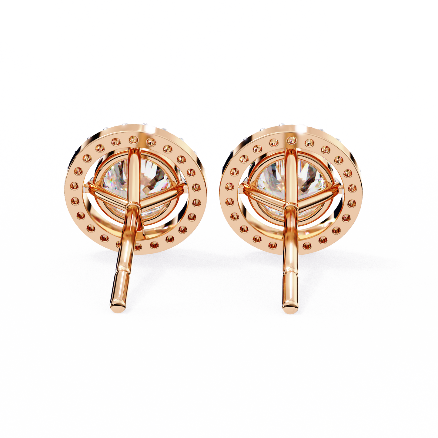 stellar floating halo lab grown diamond studs