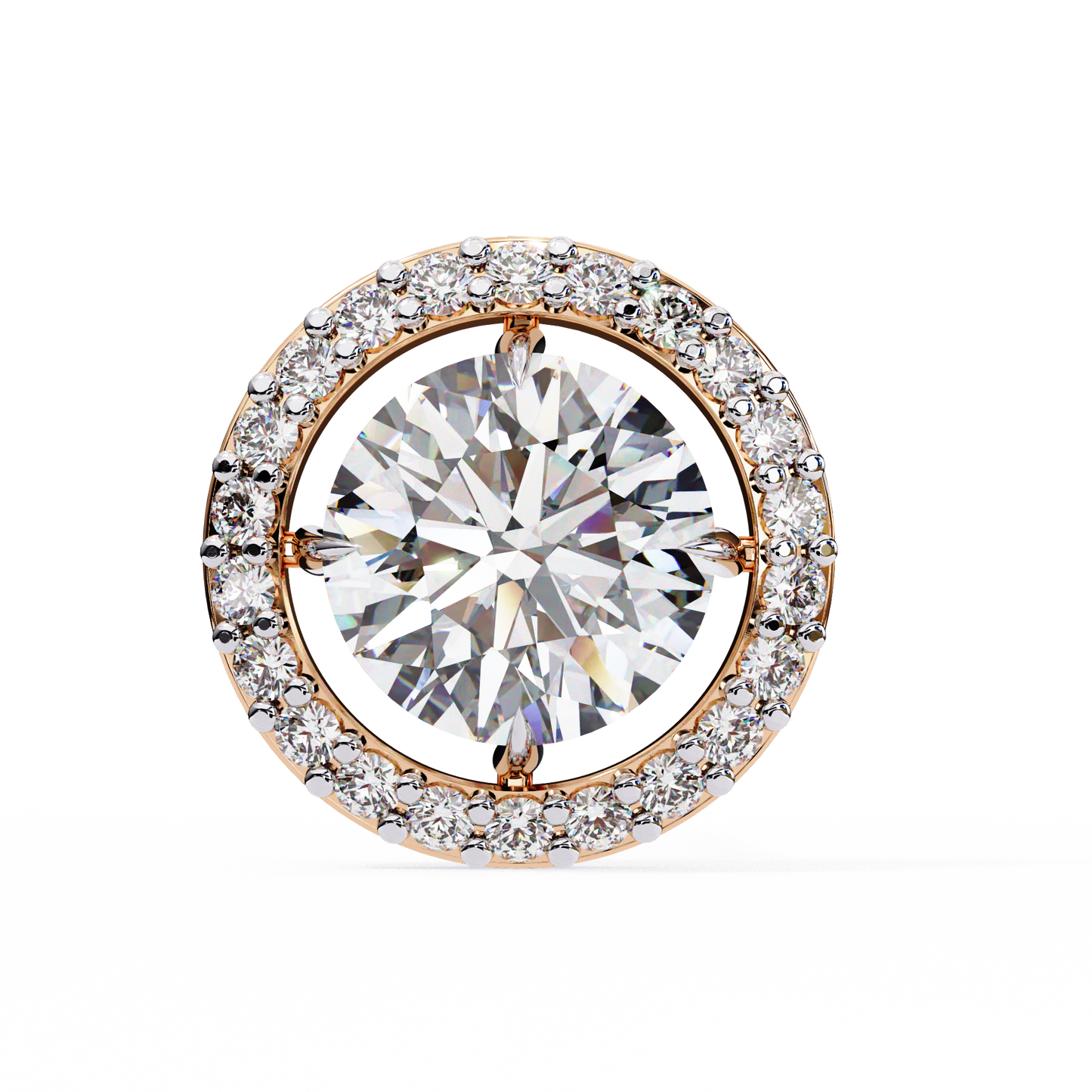 stellar floating halo lab grown diamond studs