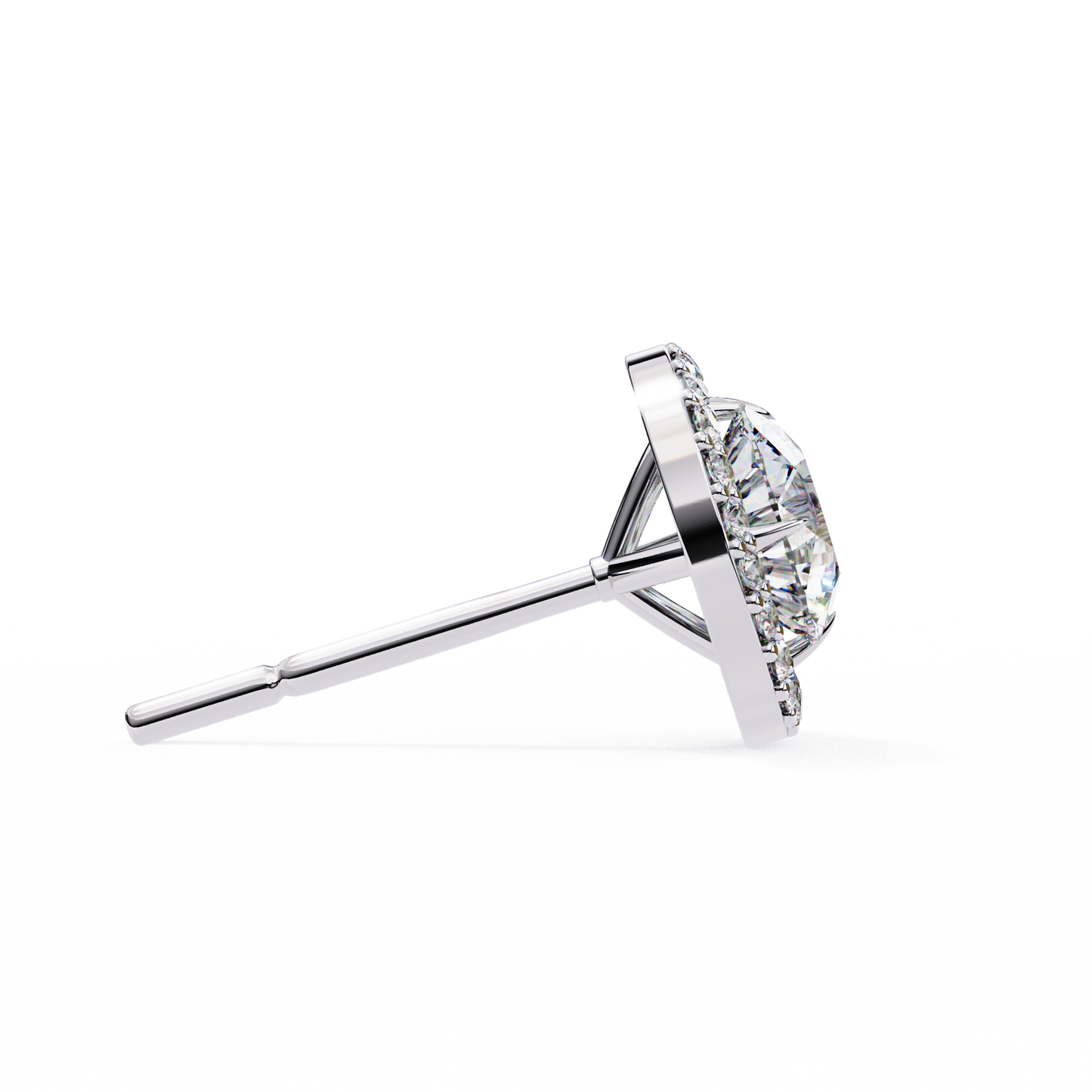 stellar floating halo lab grown diamond studs