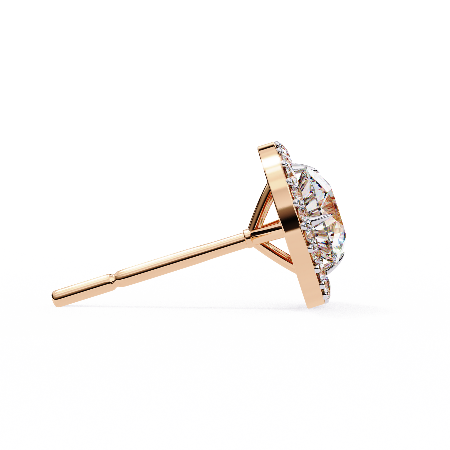 stellar floating halo lab grown diamond studs