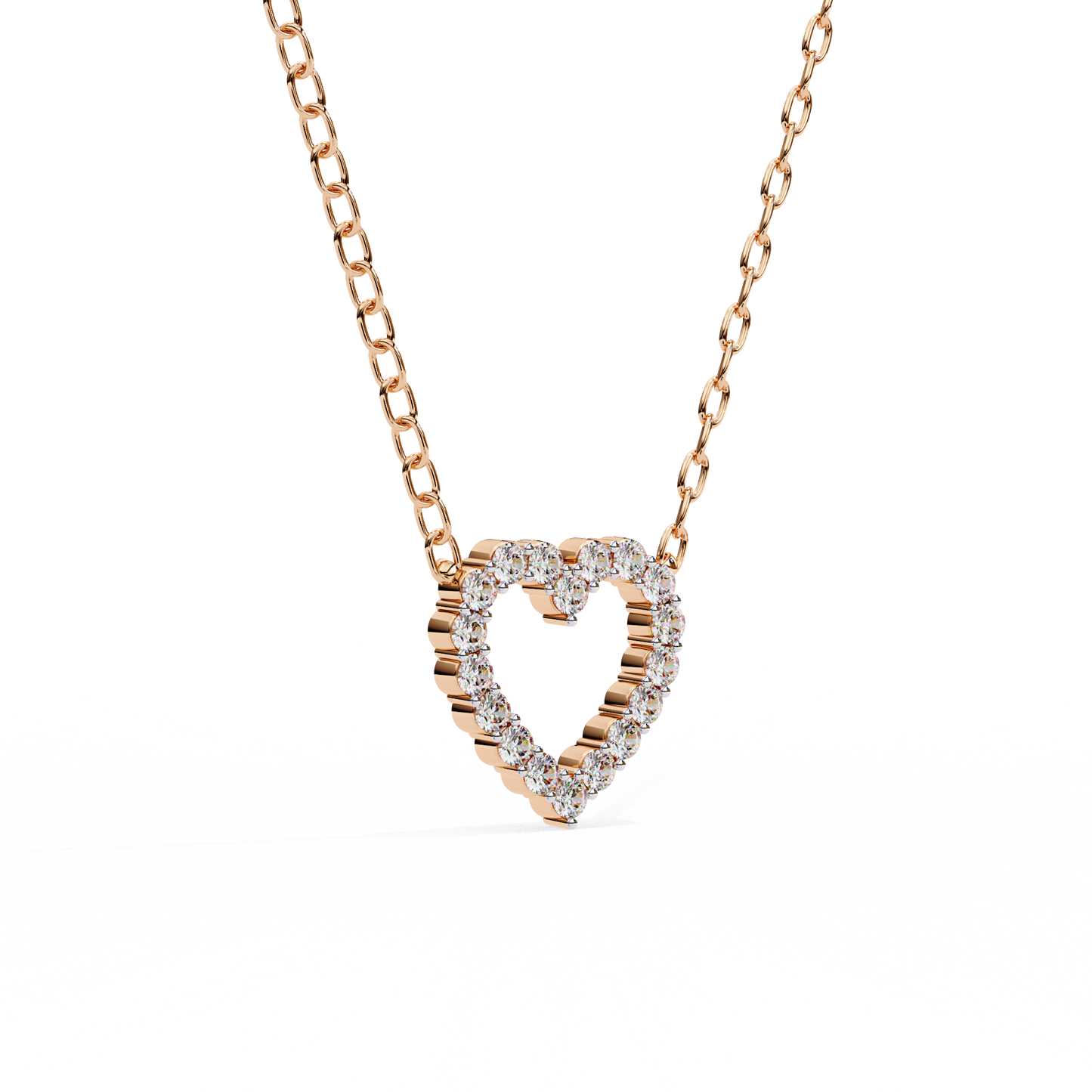 amora heart lab grown diamond pendant