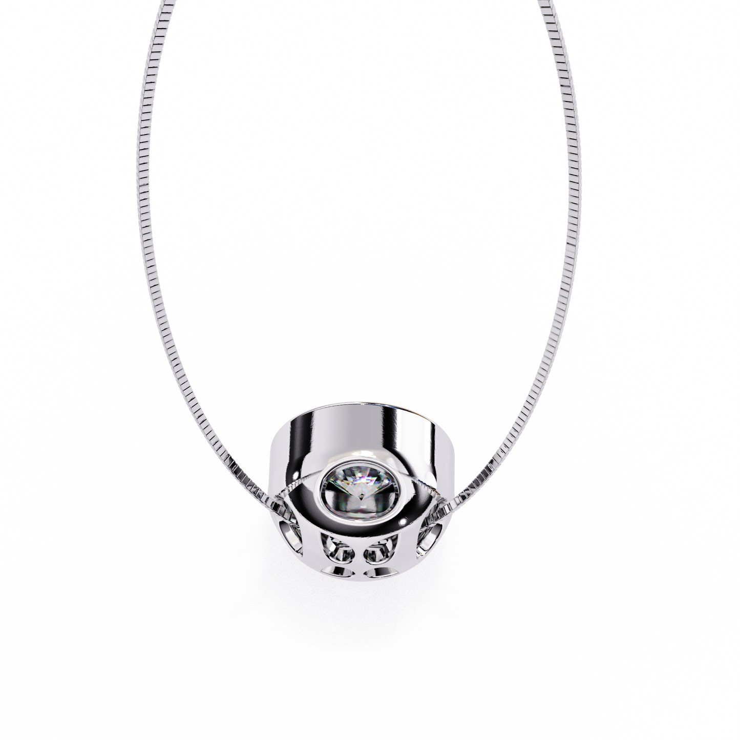 solstice halo lab grown diamond pendant