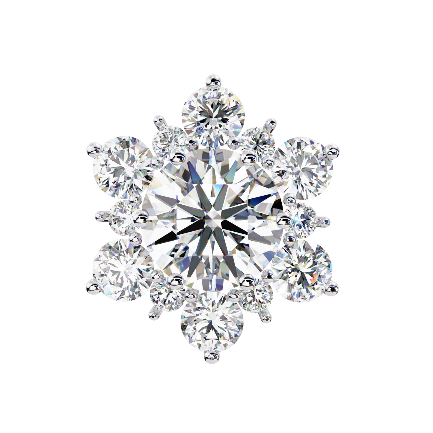 blossom cluster lab grown diamond studs