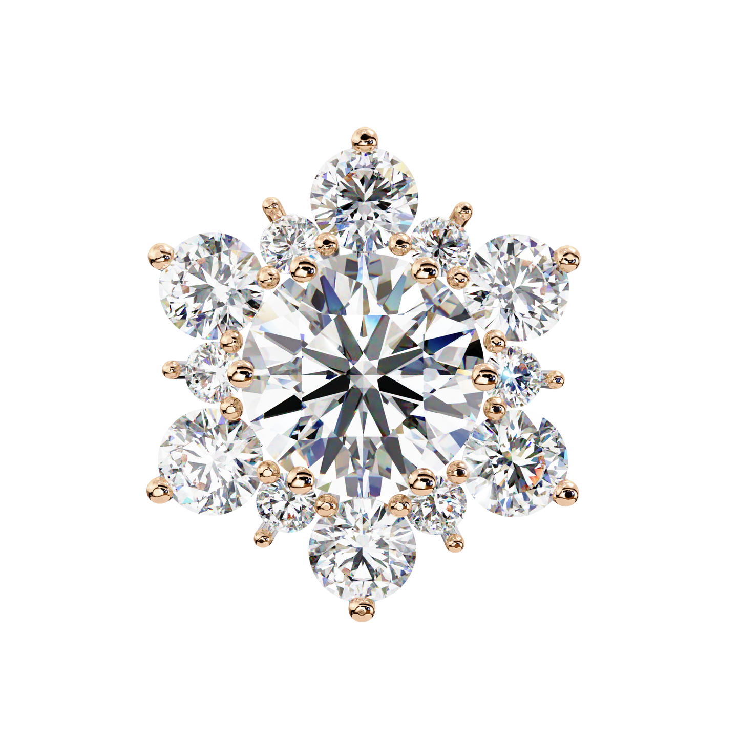 blossom cluster lab grown diamond studs