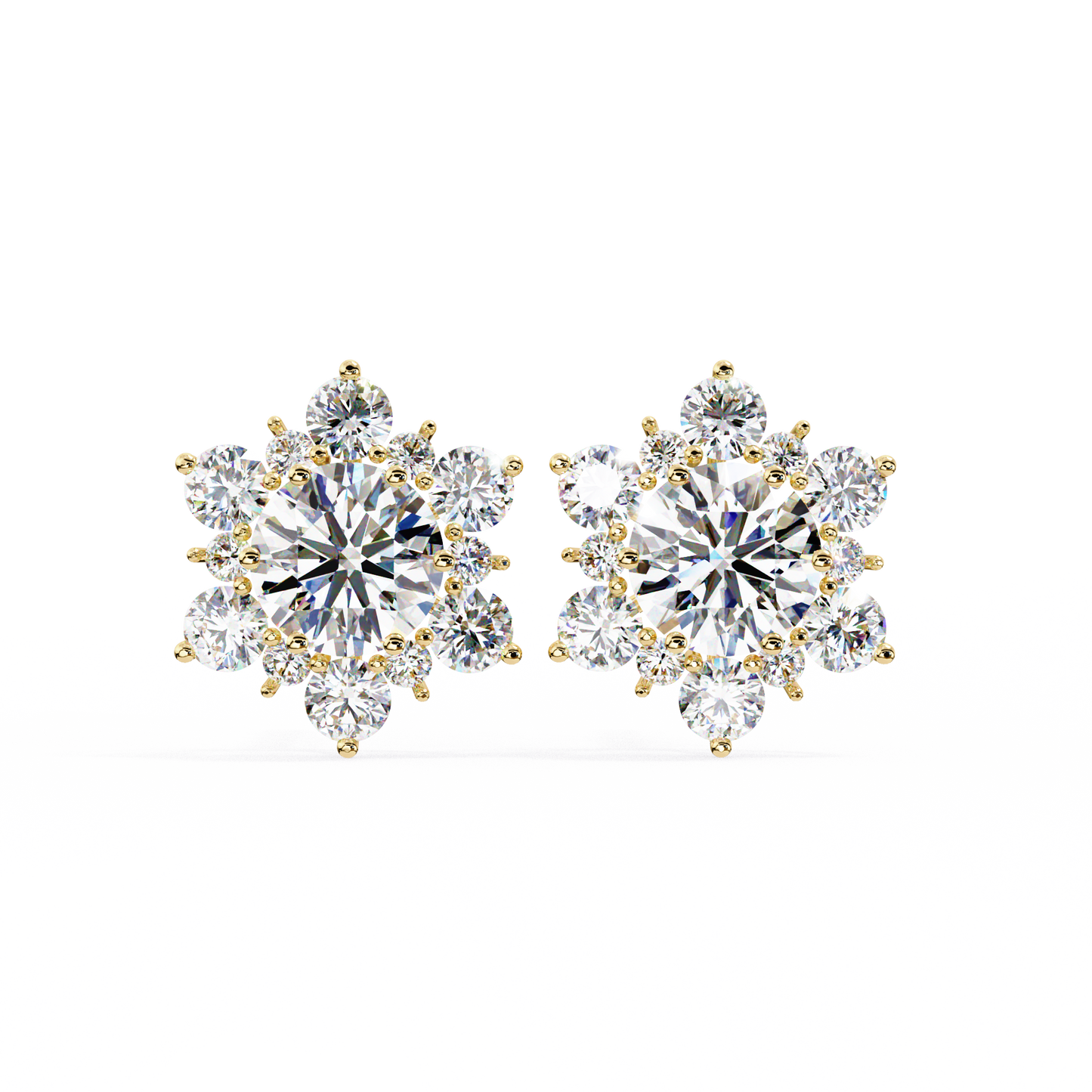 blossom cluster lab grown diamond studs