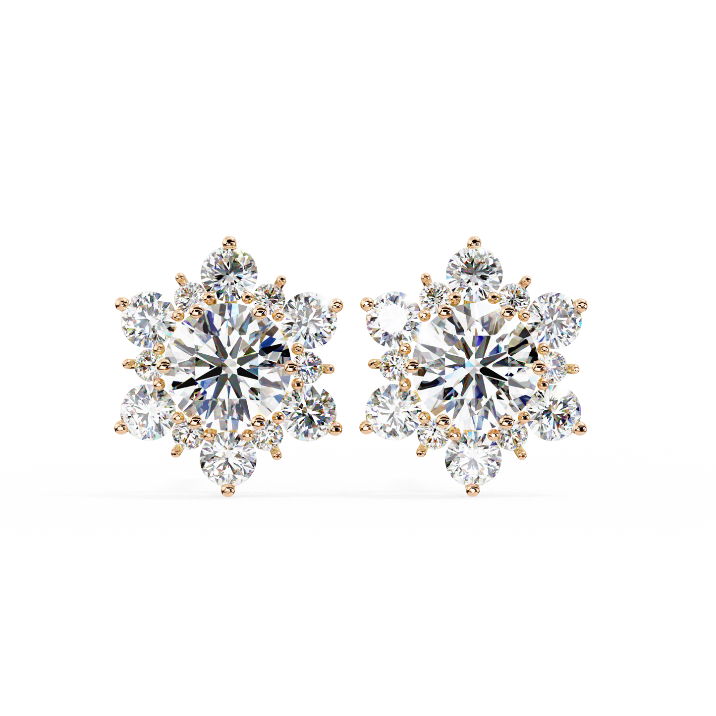 blossom cluster lab grown diamond studs