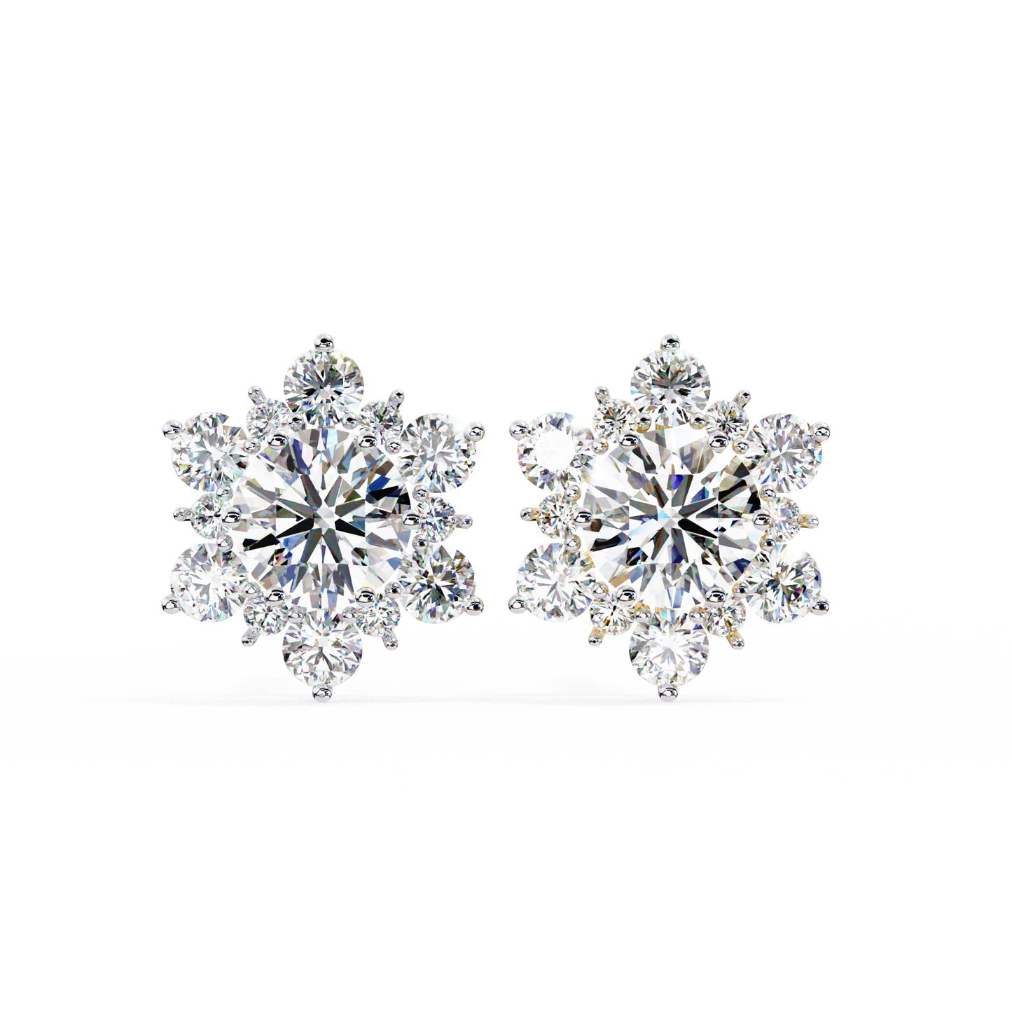 blossom cluster lab grown diamond studs