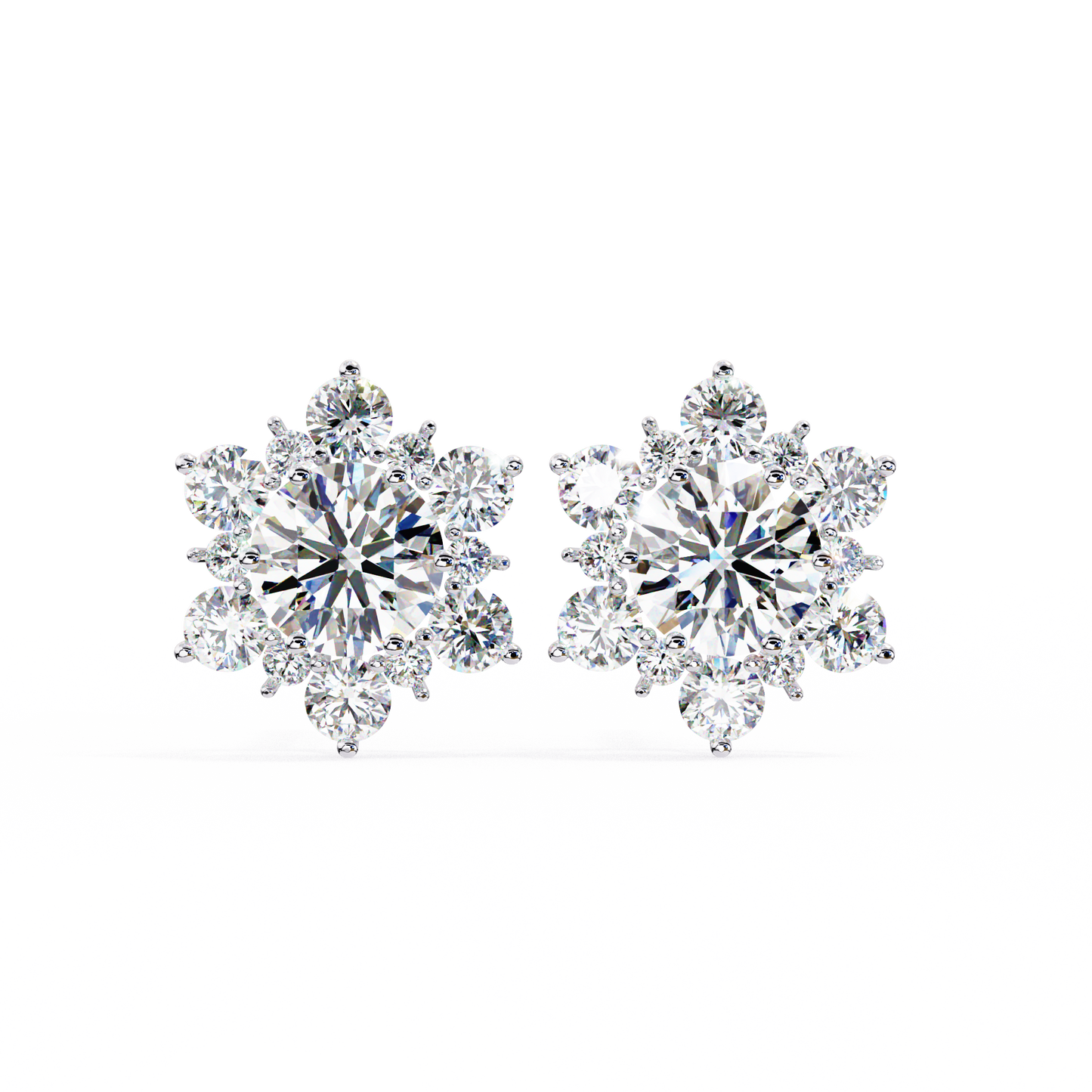 blossom cluster lab grown diamond studs