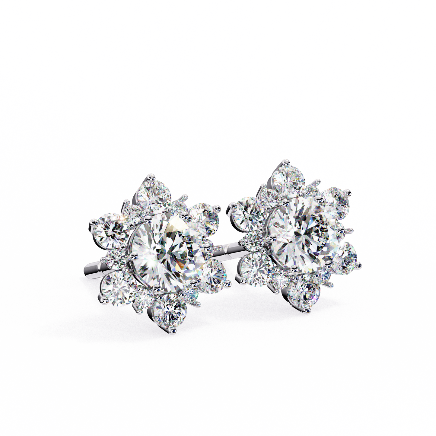 blossom cluster lab grown diamond studs