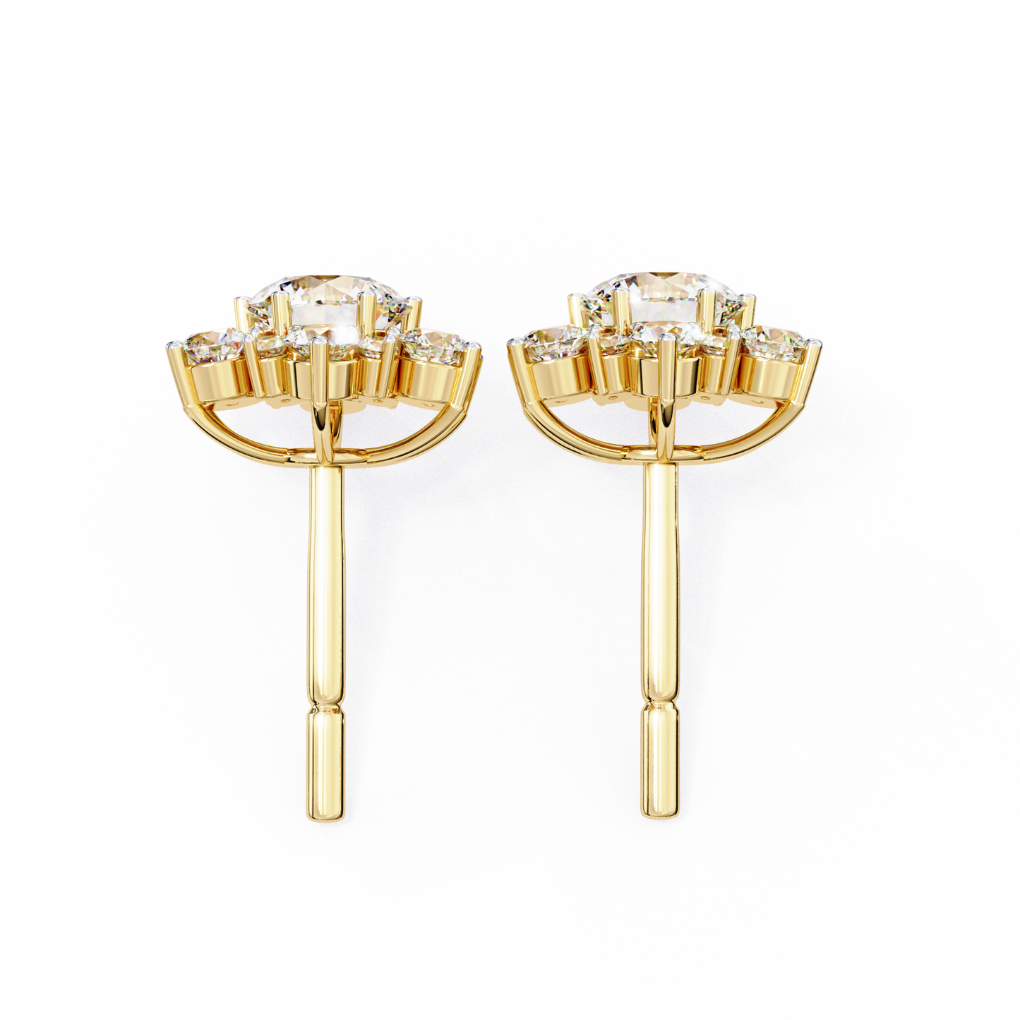 blossom cluster lab grown diamond studs
