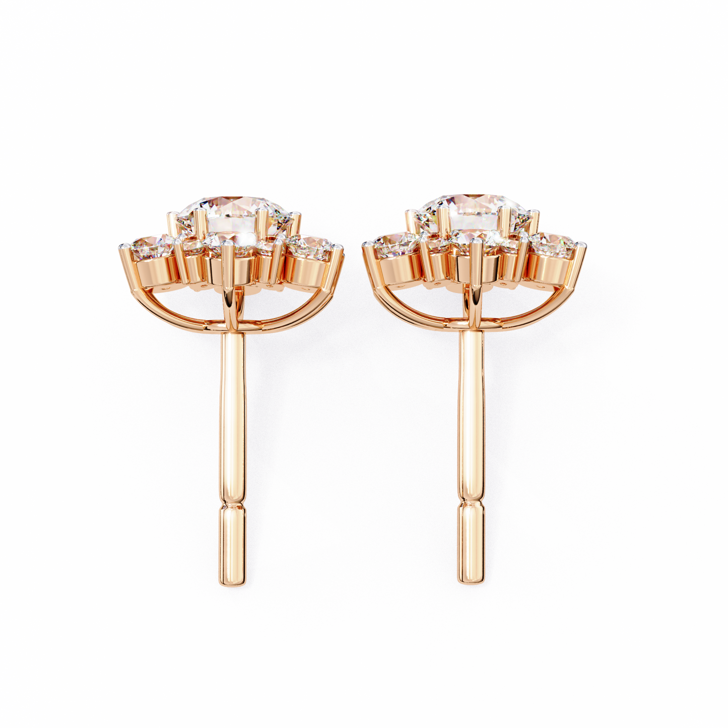blossom cluster lab grown diamond studs