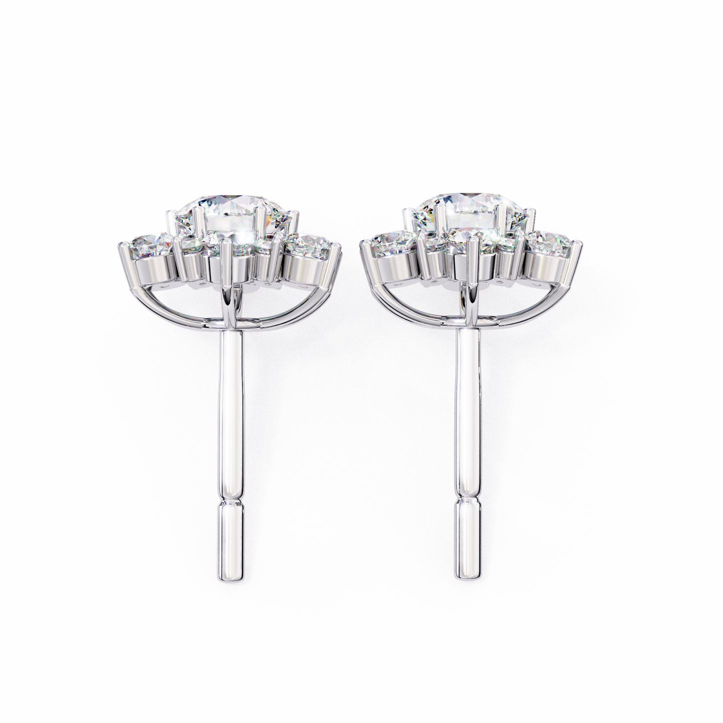 blossom cluster lab grown diamond studs