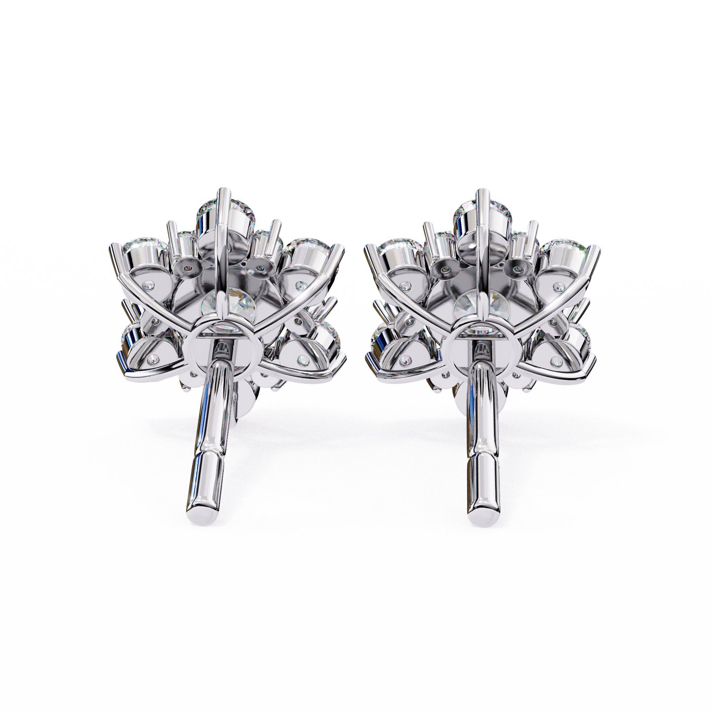 blossom cluster lab grown diamond studs