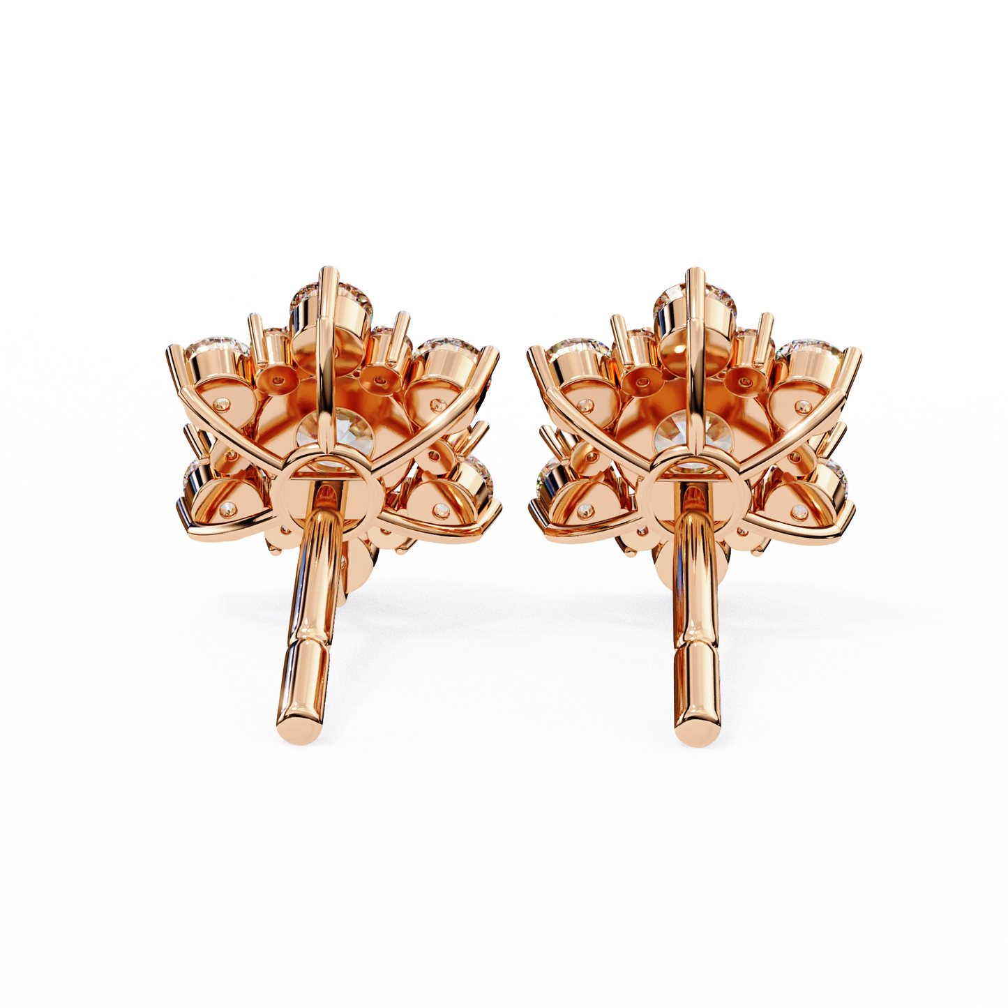blossom cluster lab grown diamond studs