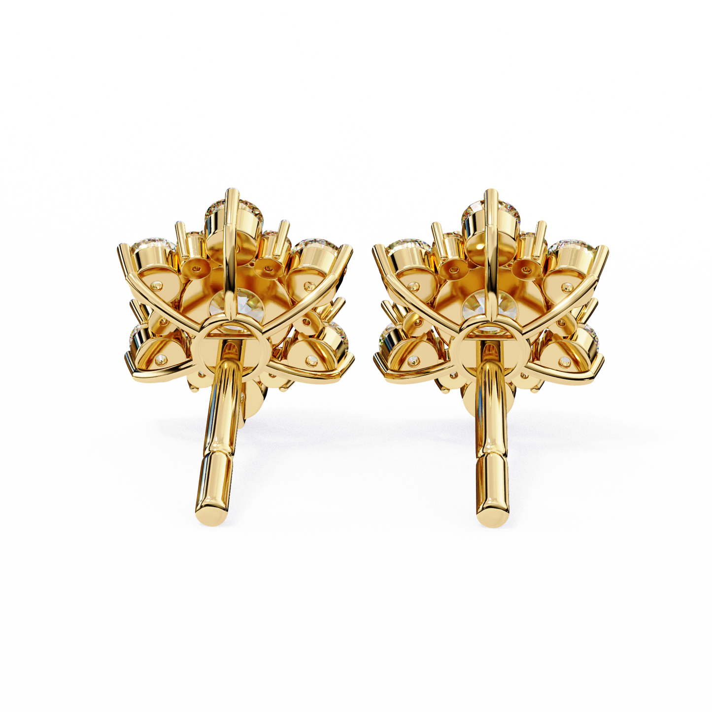 blossom cluster lab grown diamond studs