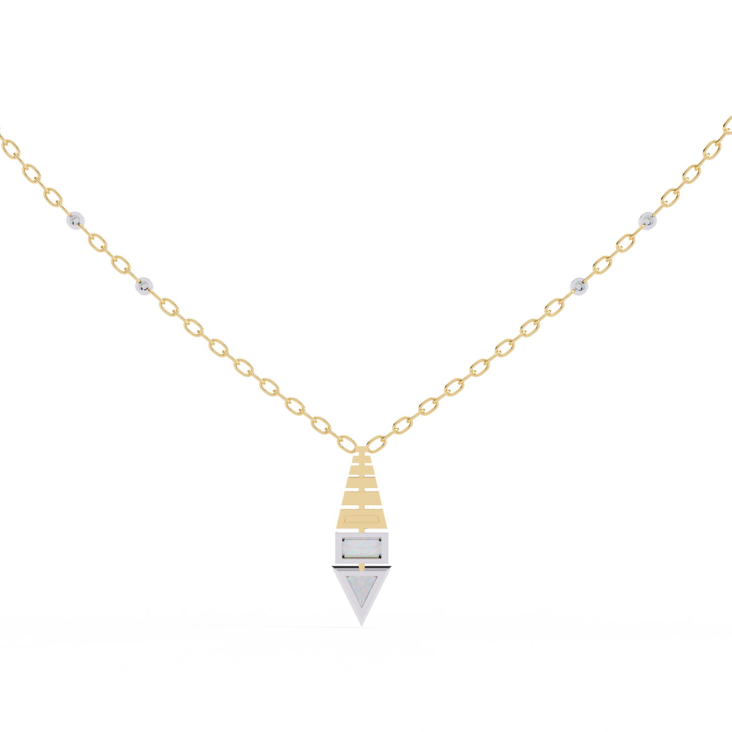 pyramid prism lab grown diamond pendant