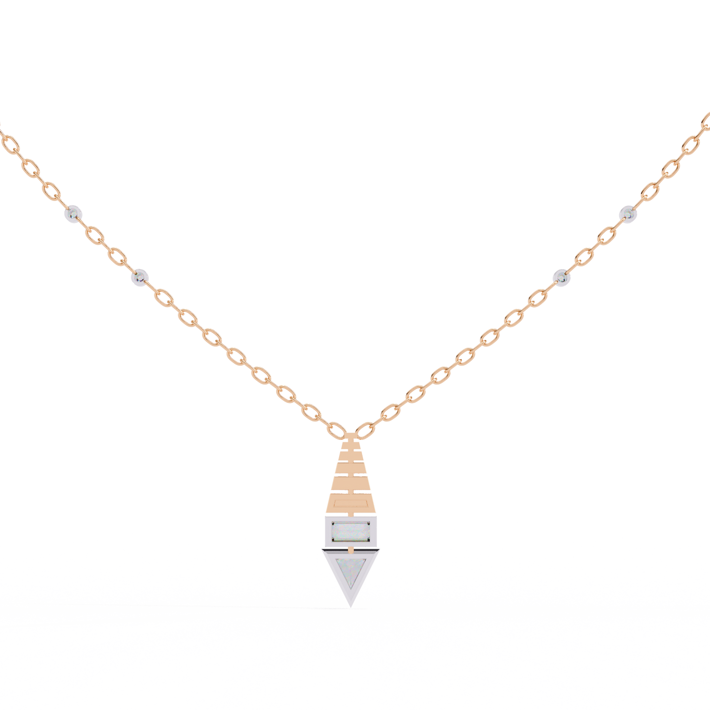 pyramid prism lab grown diamond pendant