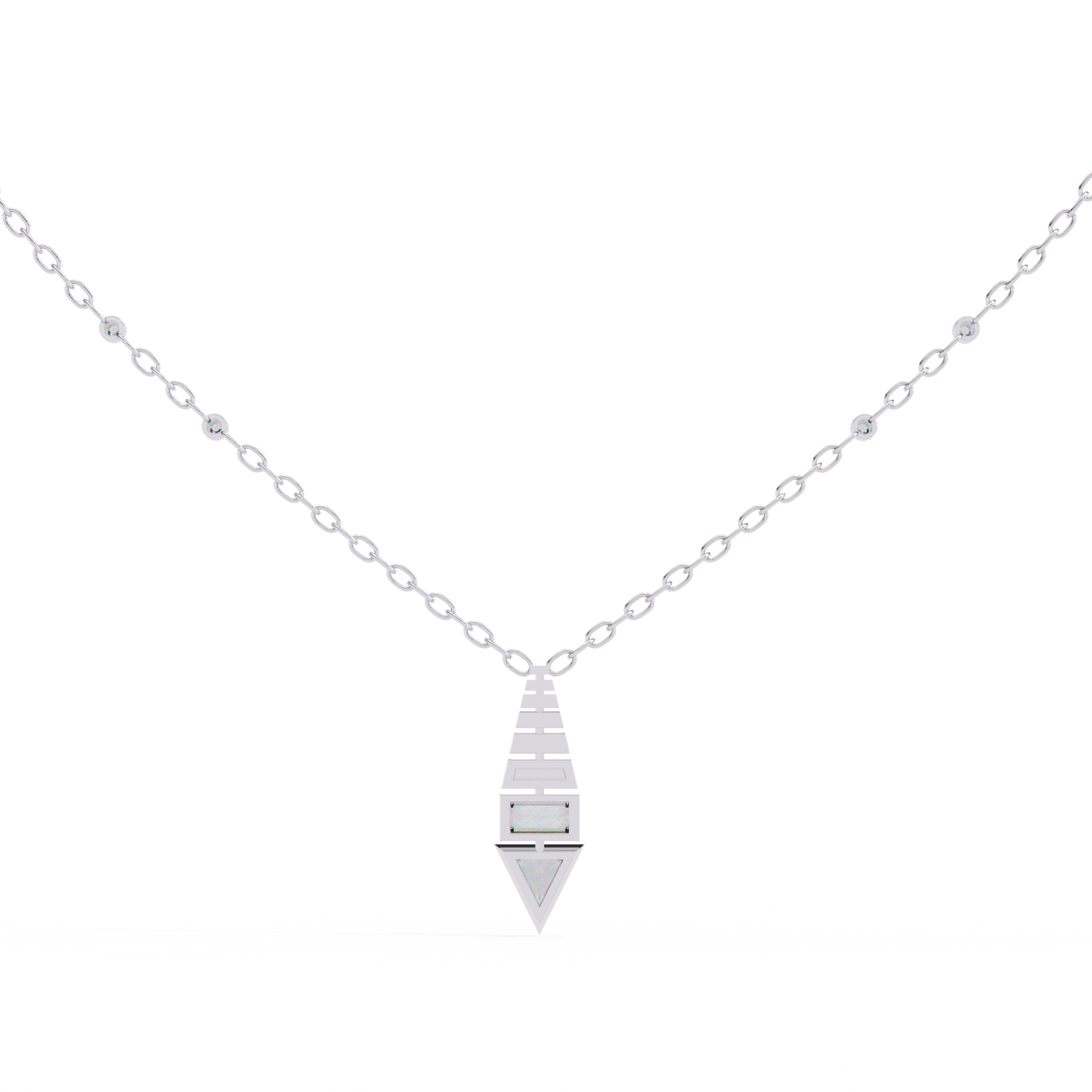 pyramid prism lab grown diamond pendant
