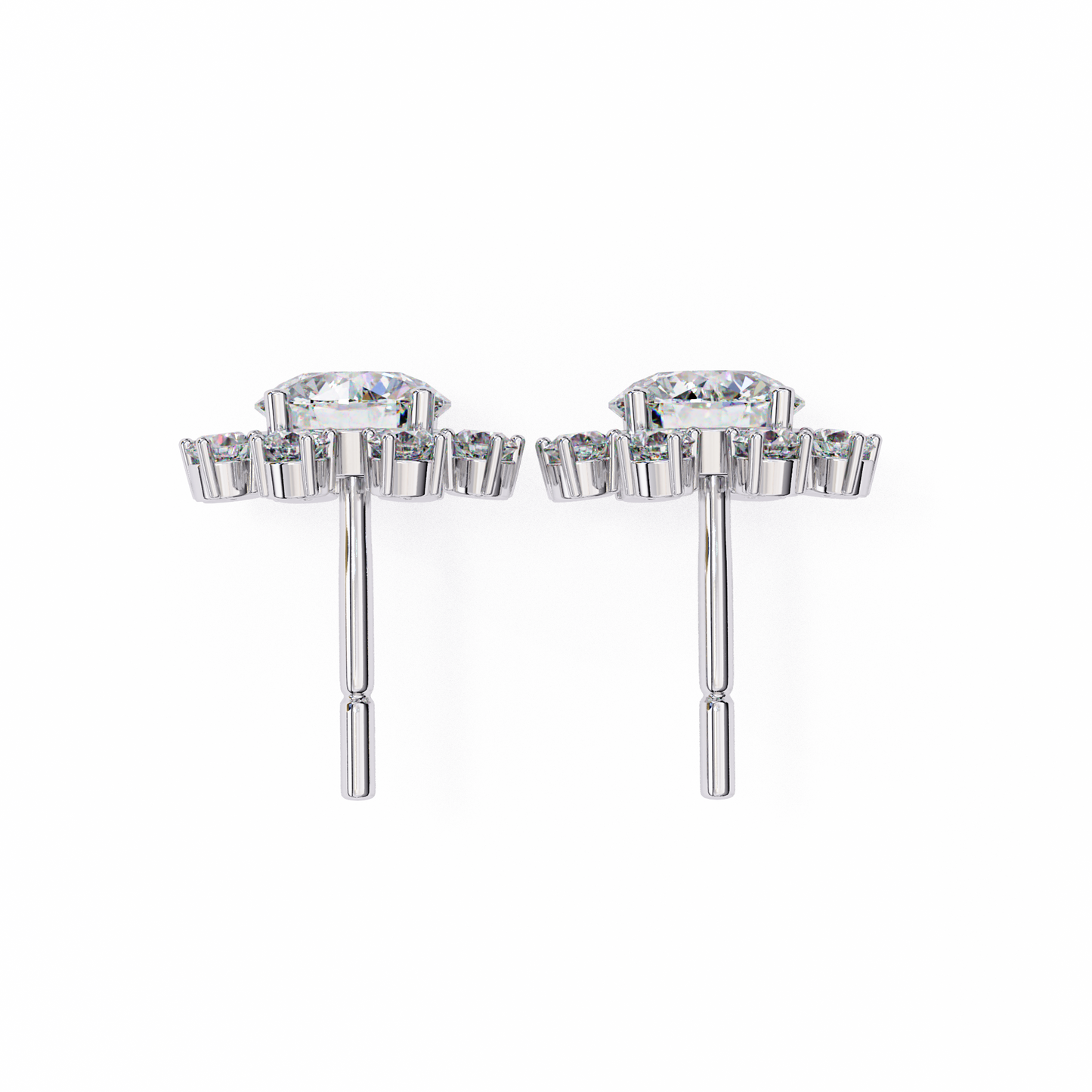 solara sunburst lab grown diamond studs