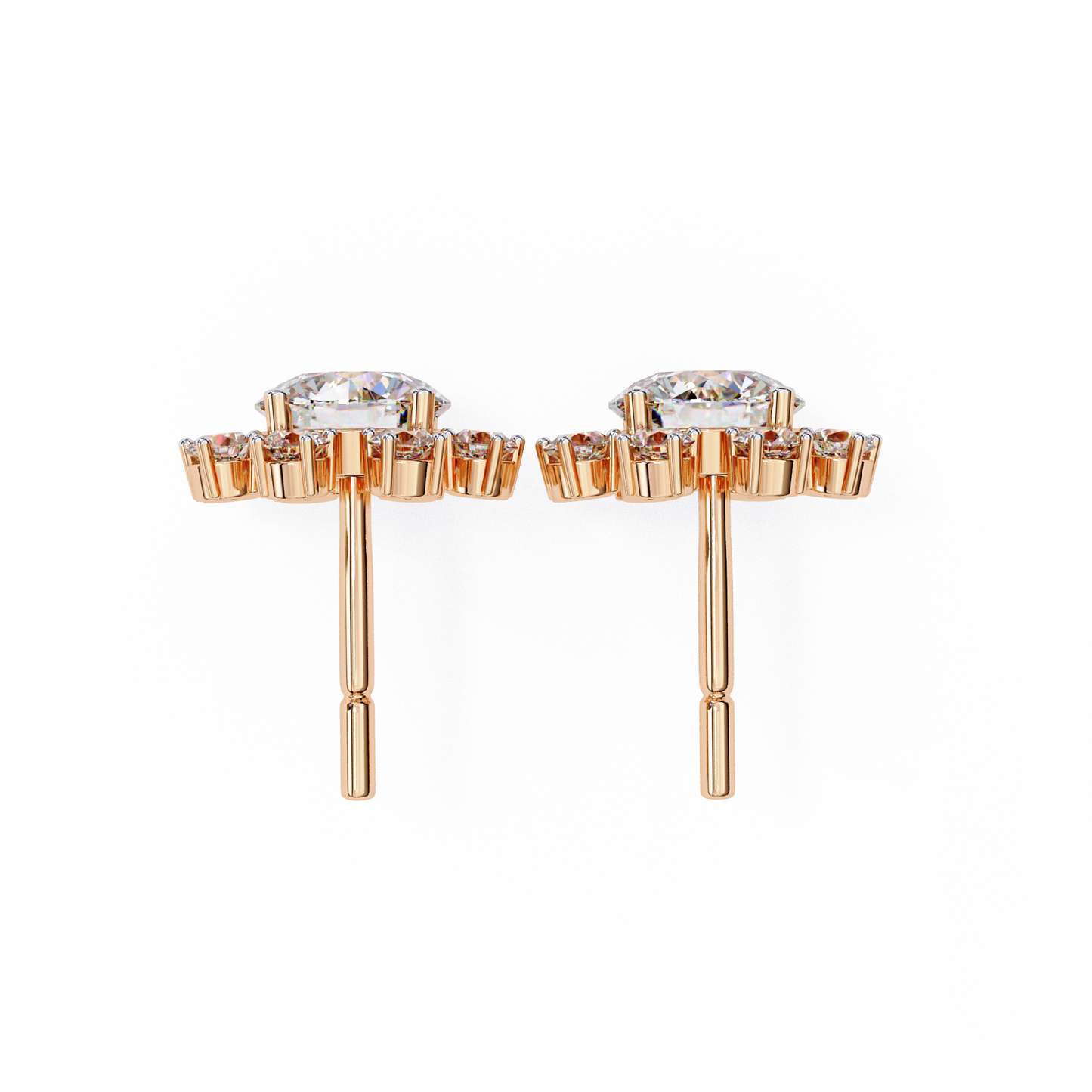 solara sunburst lab grown diamond studs