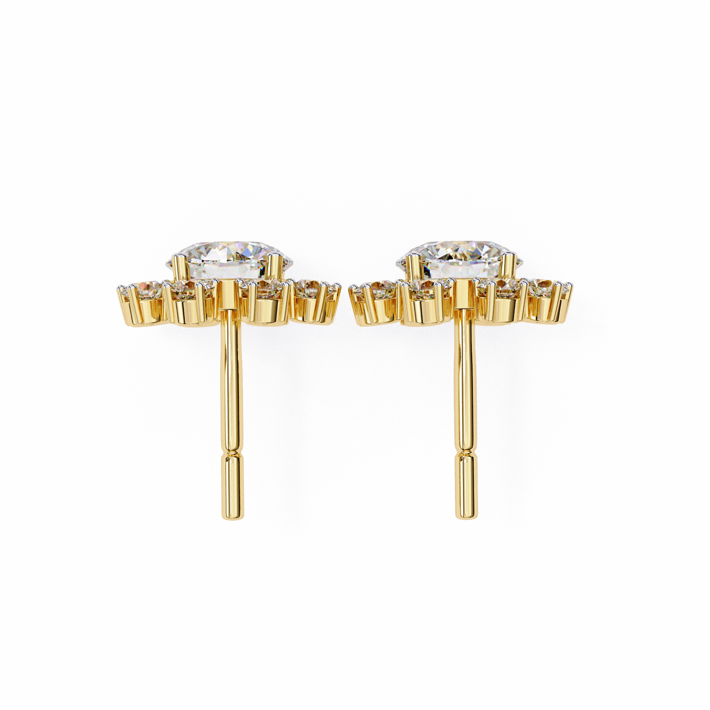 solara sunburst lab grown diamond studs