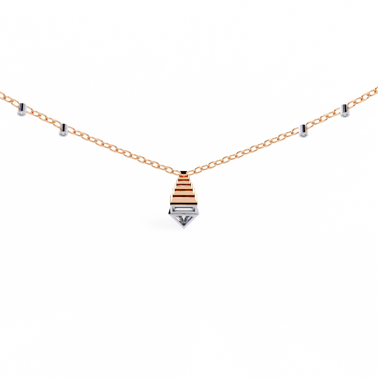 pyramid prism lab grown diamond pendant