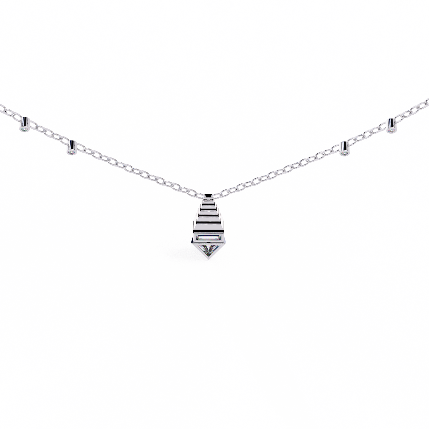 pyramid prism lab grown diamond pendant