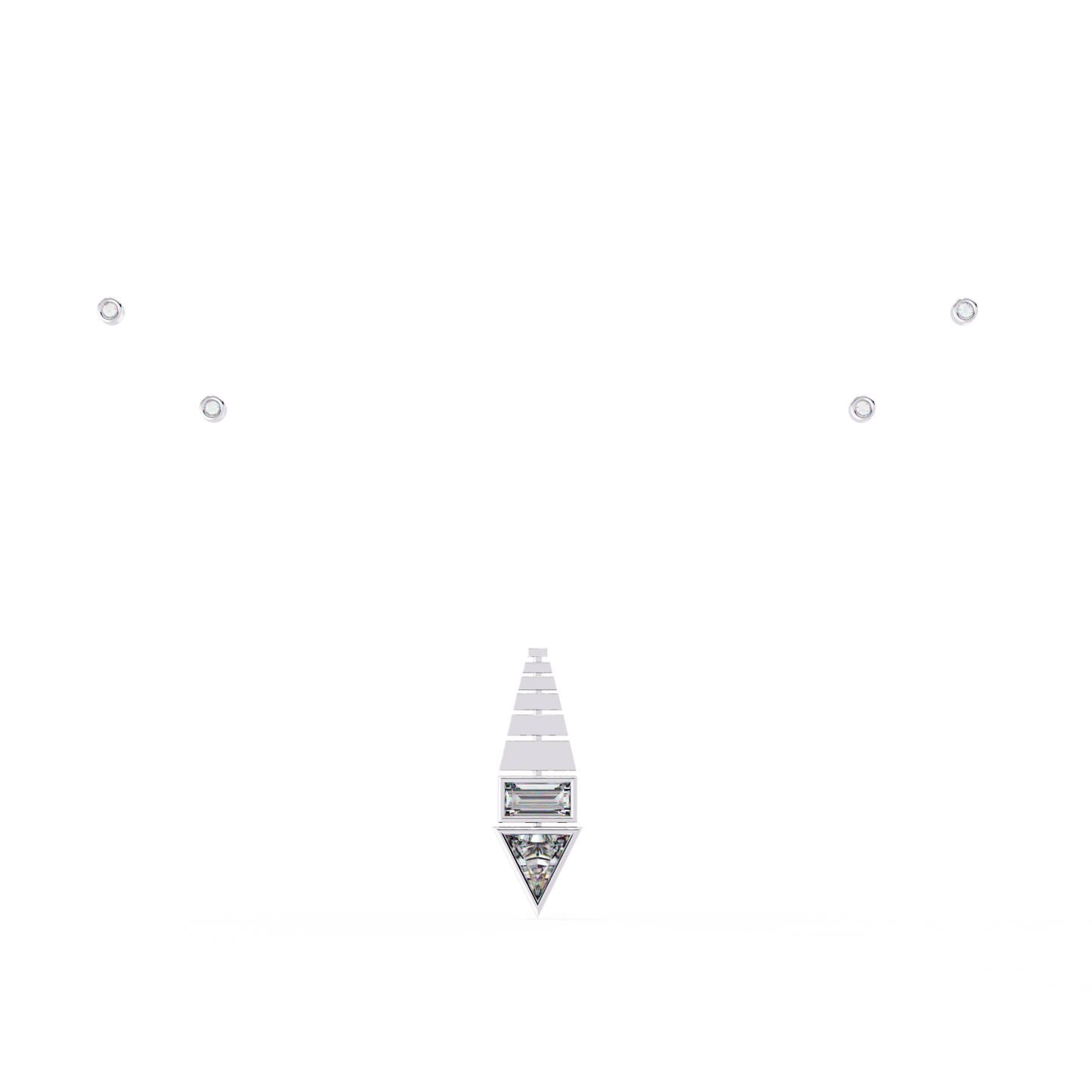 pyramid prism lab grown diamond pendant