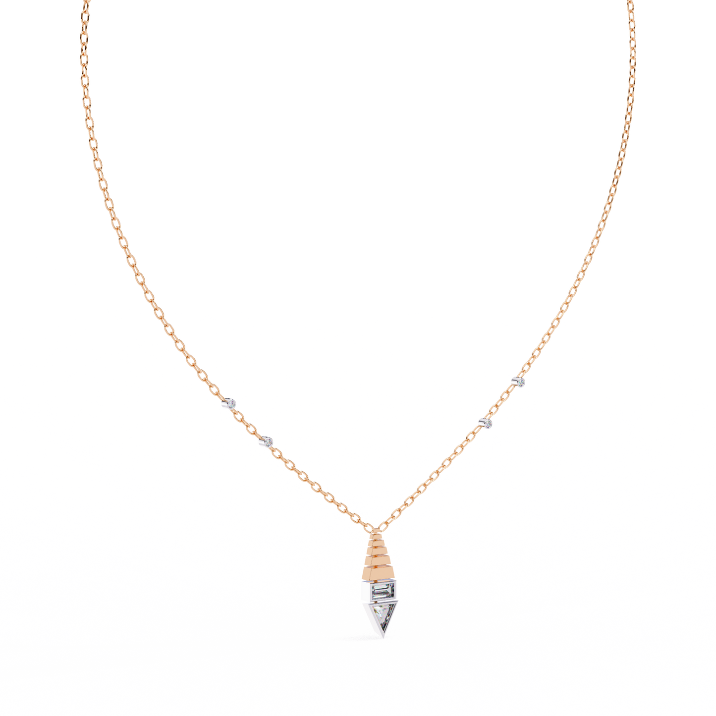 pyramid prism lab grown diamond pendant