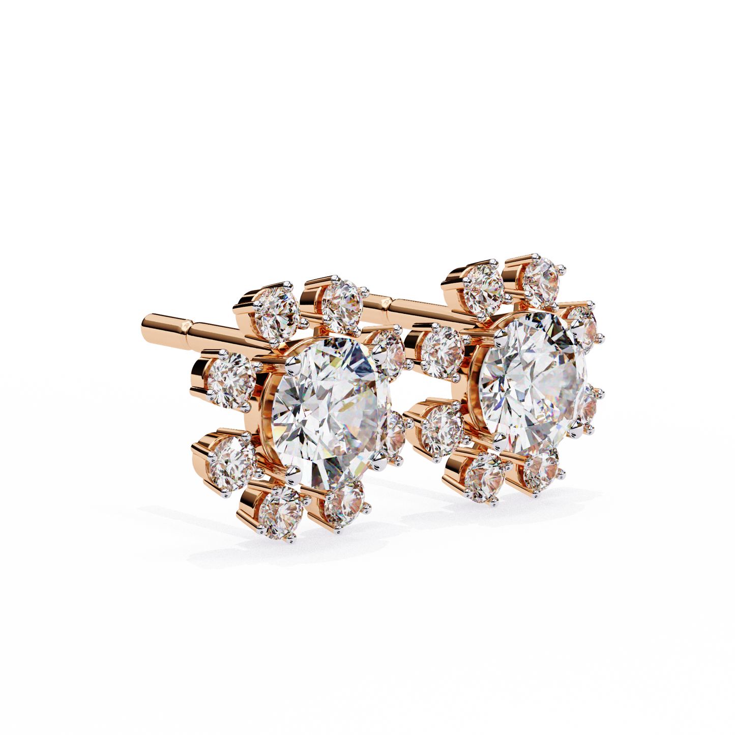 solara sunburst lab grown diamond studs