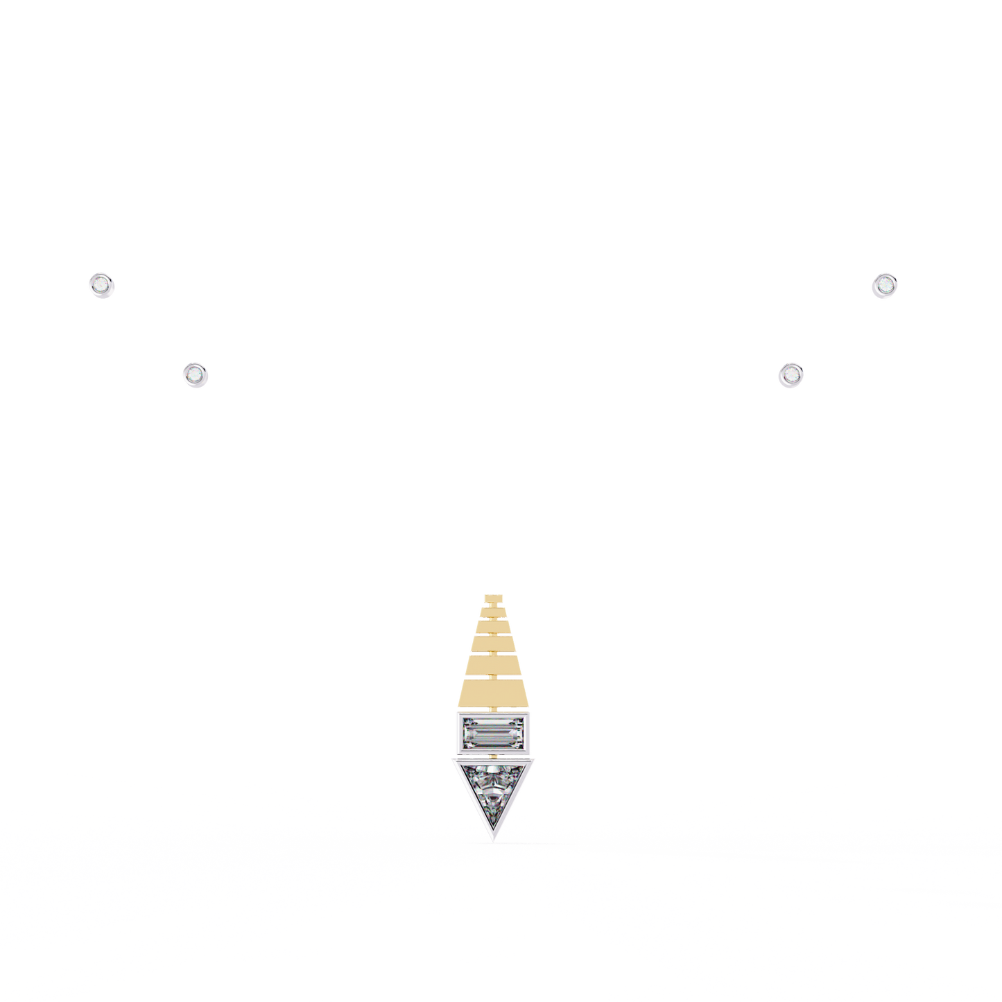 pyramid prism lab grown diamond pendant