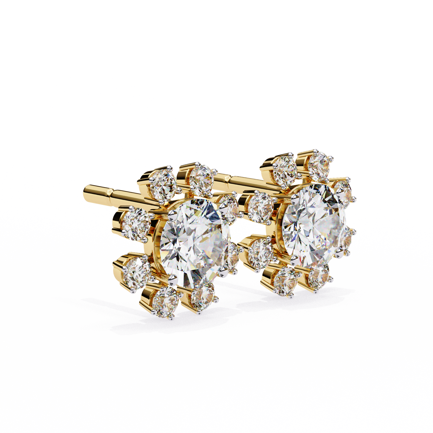solara sunburst lab grown diamond studs