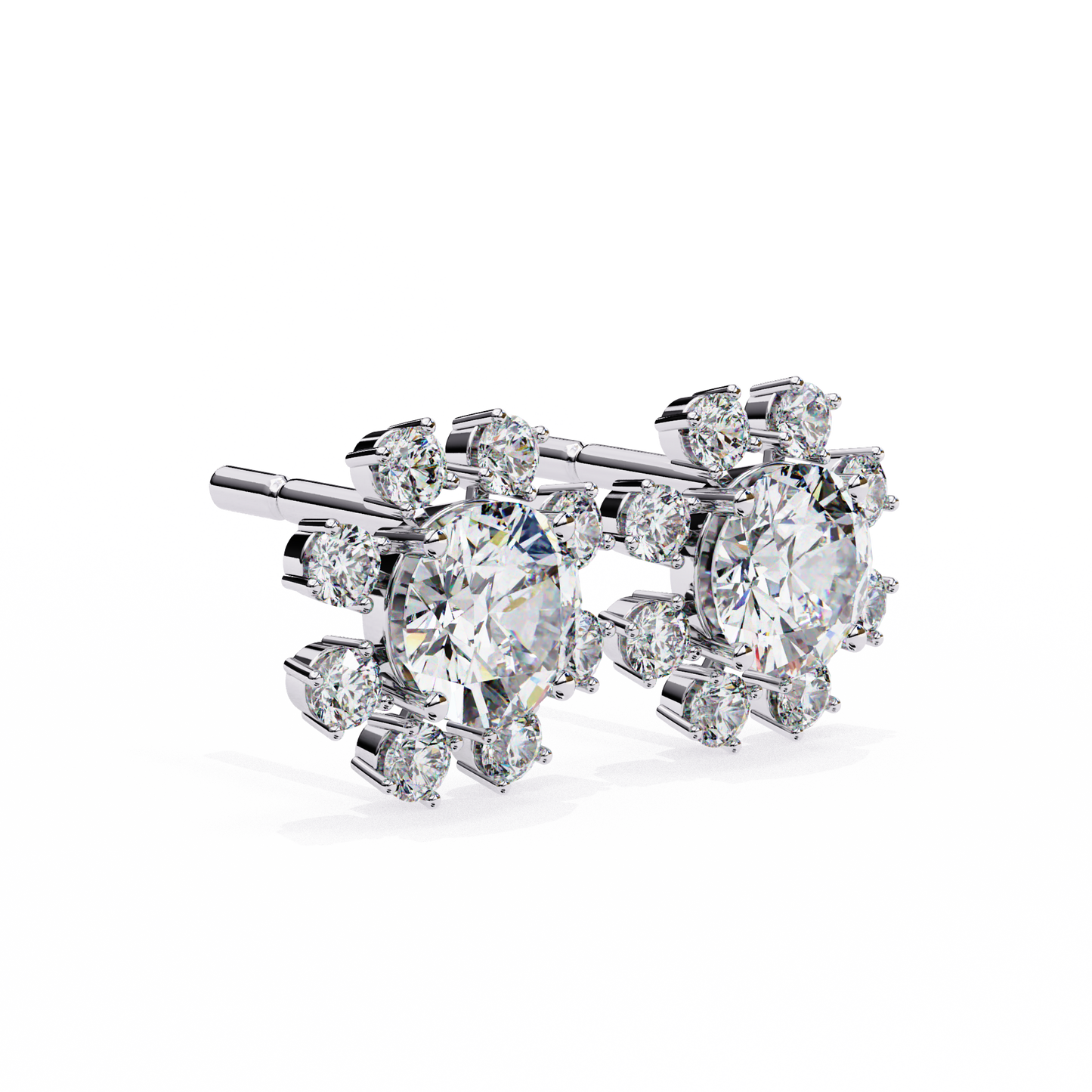 solara sunburst lab grown diamond studs