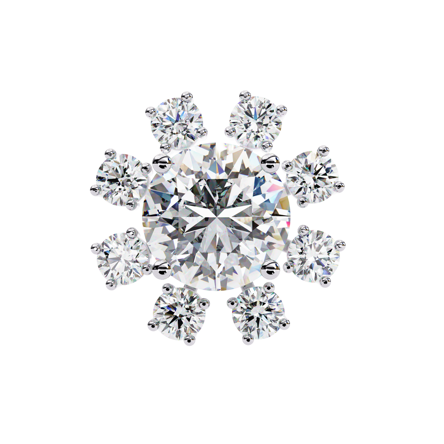 solara sunburst lab grown diamond studs