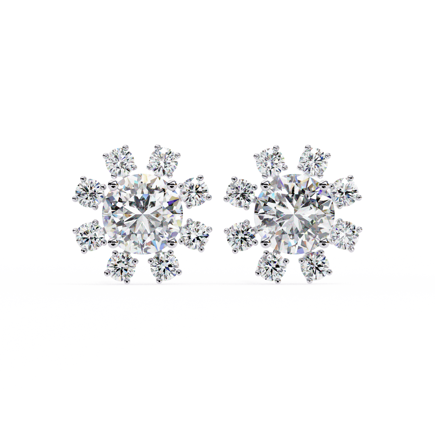 solara sunburst lab grown diamond studs