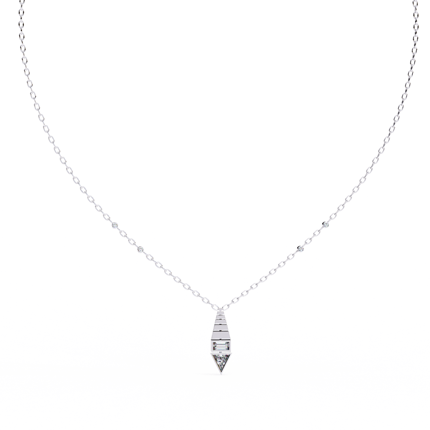 pyramid prism lab grown diamond pendant