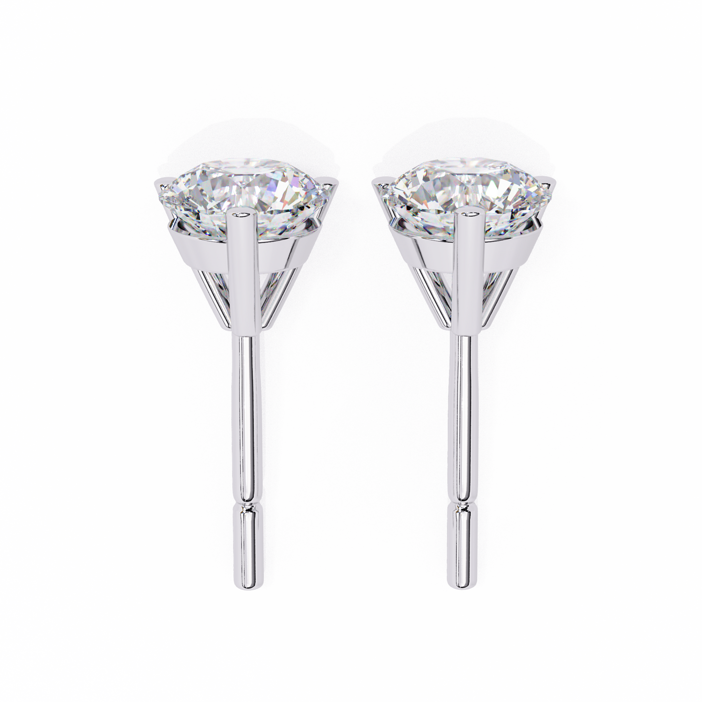 pure brilliance round lab grown diamond earrings