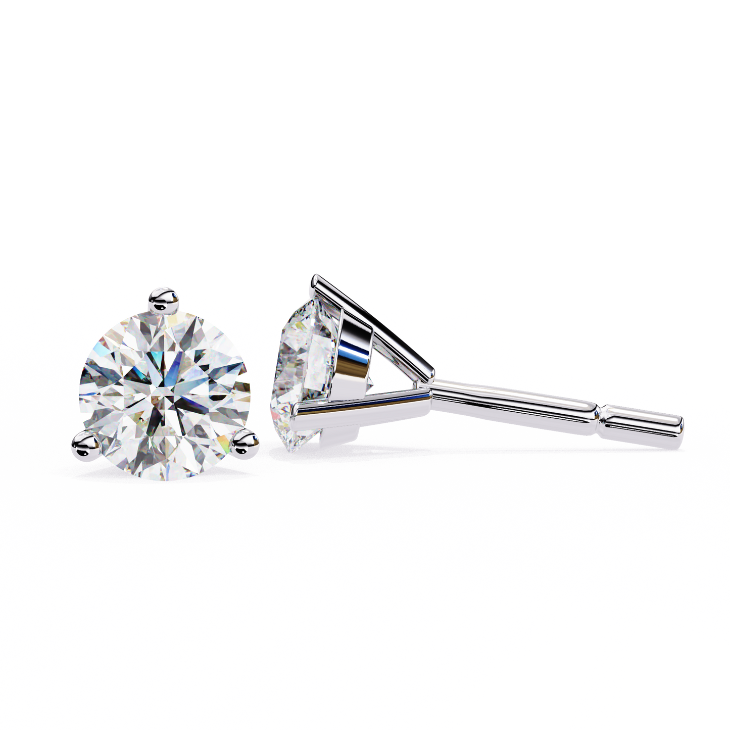 pure brilliance round lab grown diamond earrings