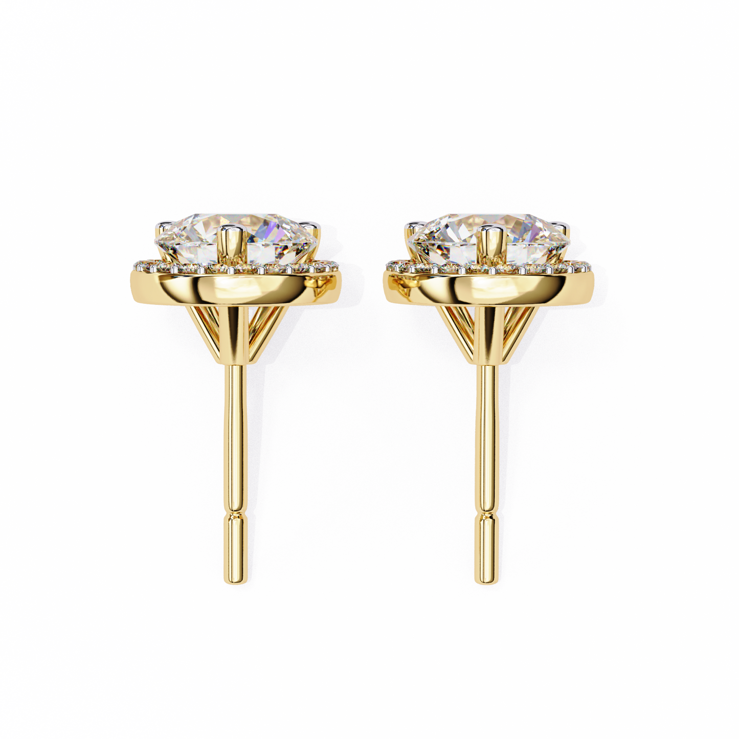 eterna classic halo lab grown diamond studs