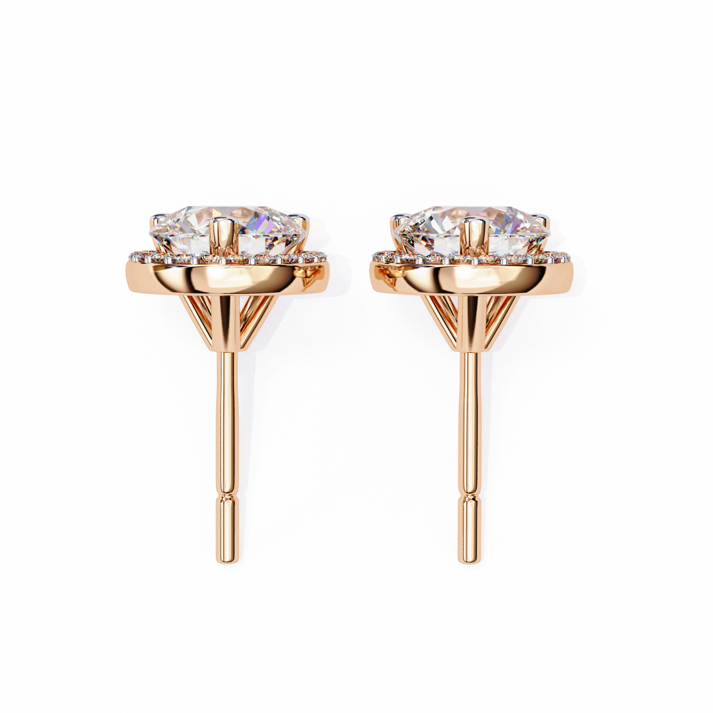 eterna classic halo lab grown diamond studs