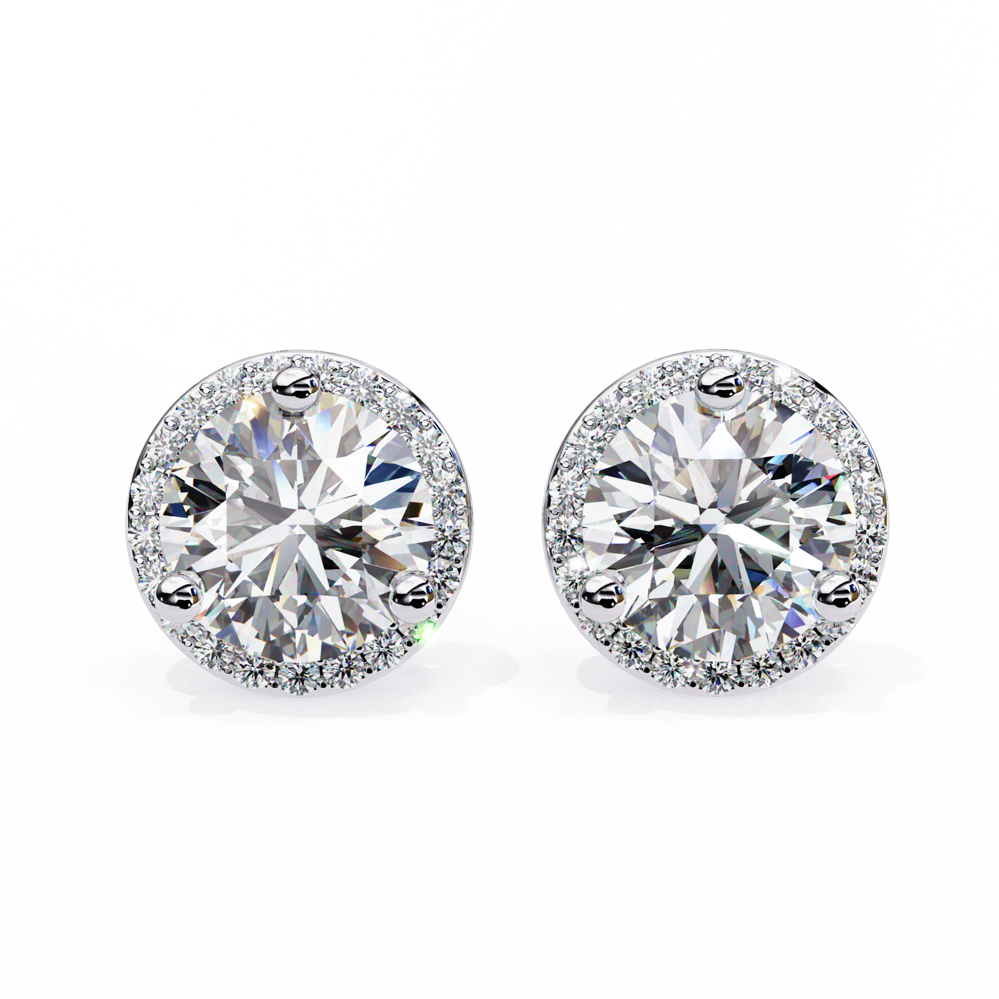 eterna classic halo lab grown diamond studs