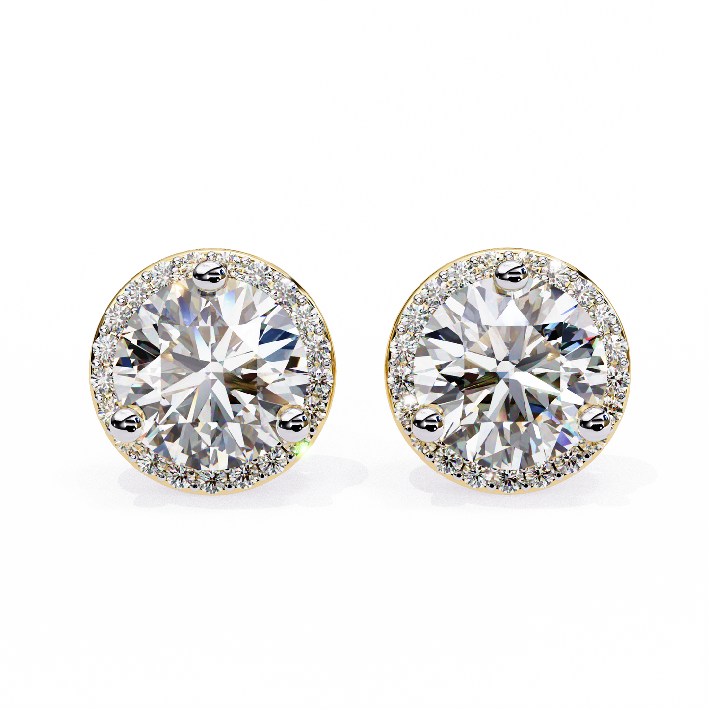 eterna classic halo lab grown diamond studs