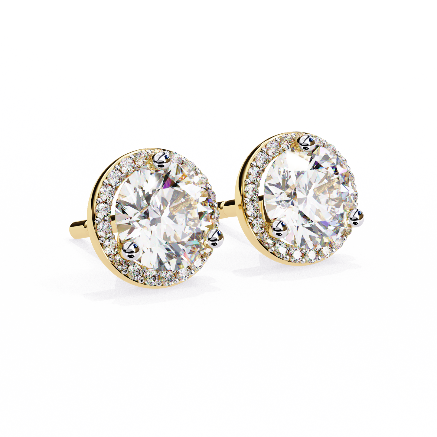 eterna classic halo lab grown diamond studs