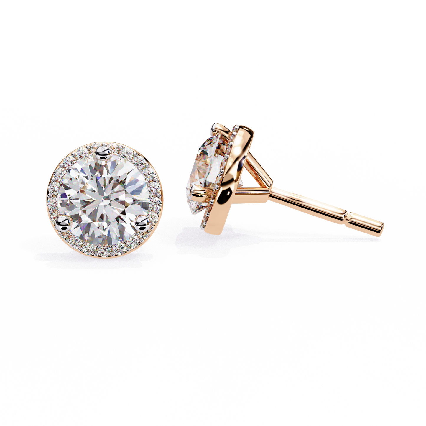 eterna classic halo lab grown diamond studs