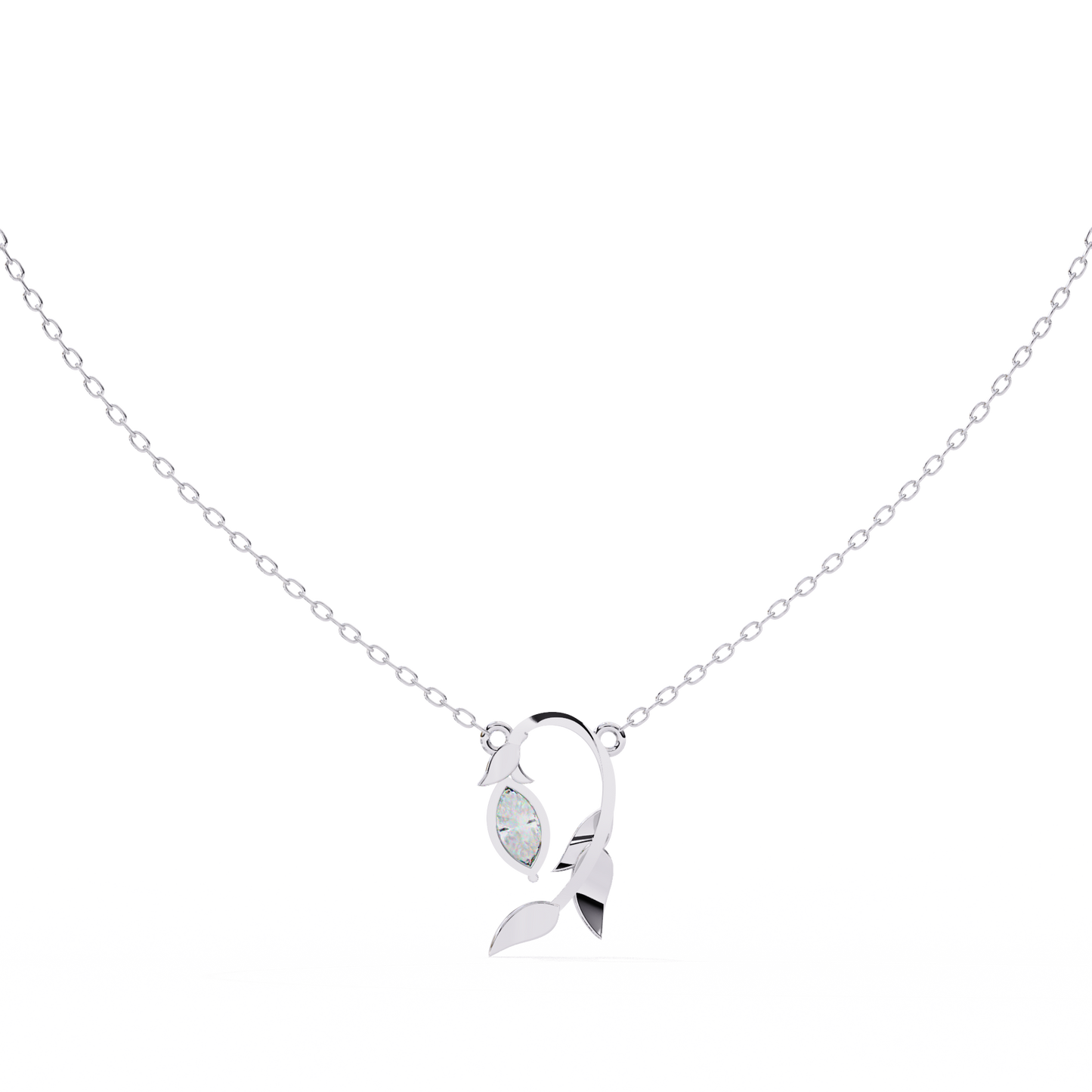 flora vine lab grown diamond pendant