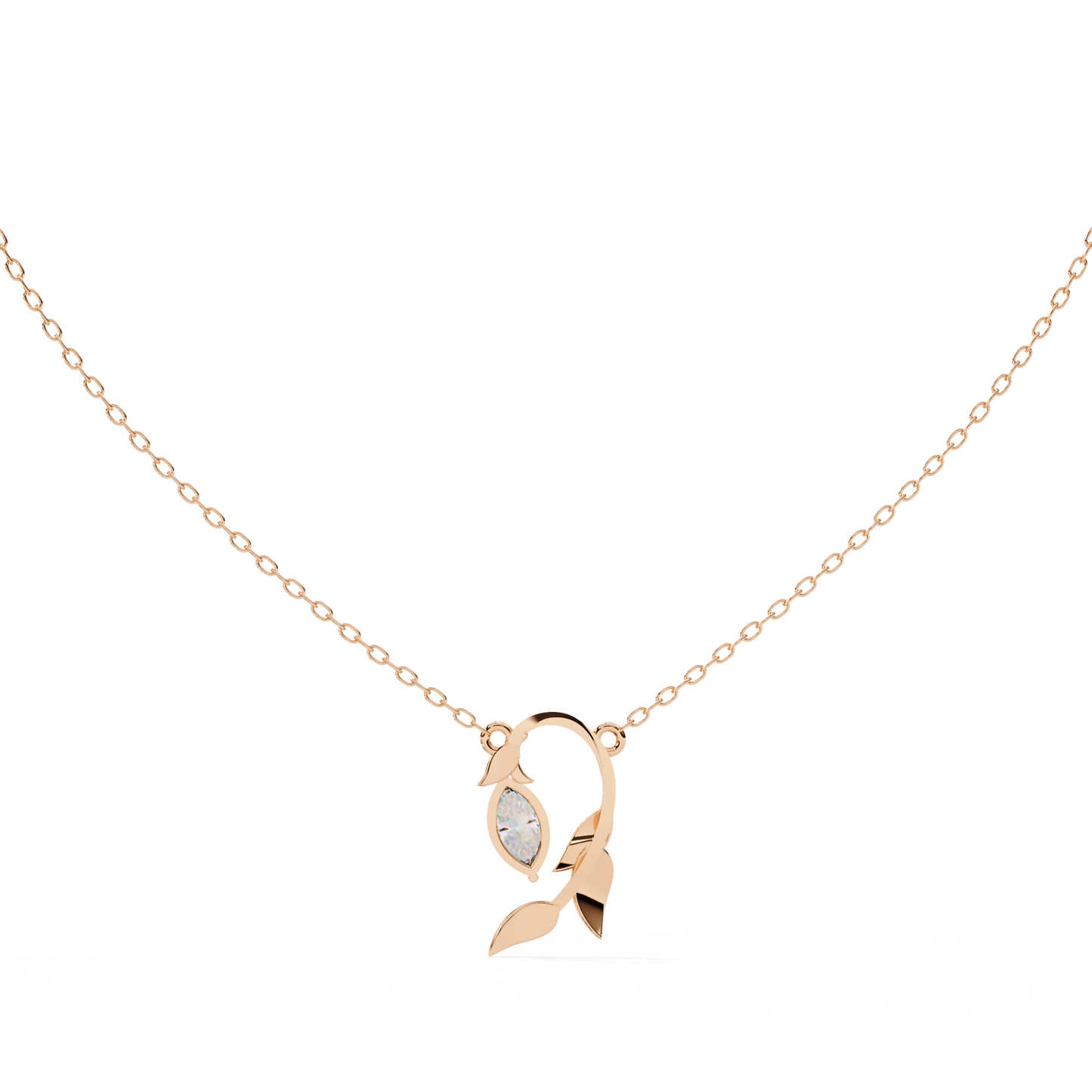 flora vine lab grown diamond pendant