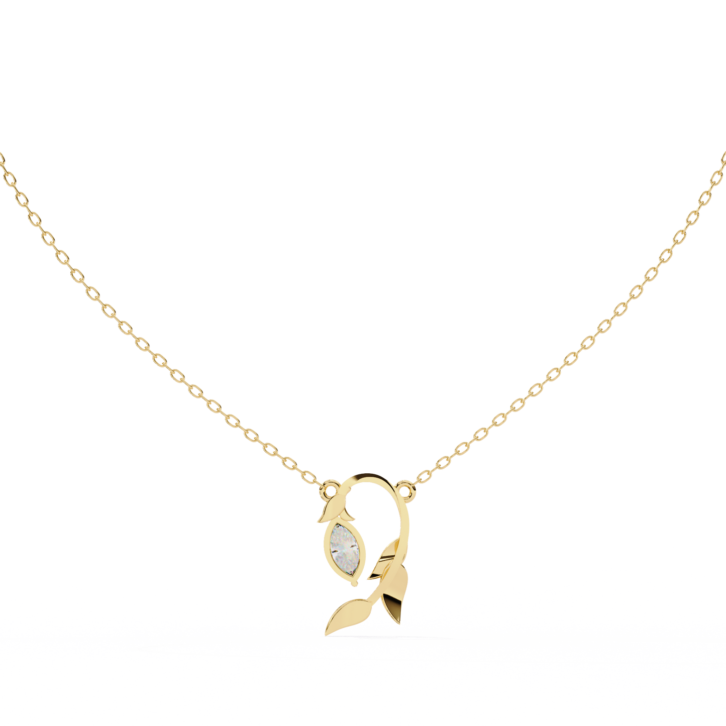 flora vine lab grown diamond pendant