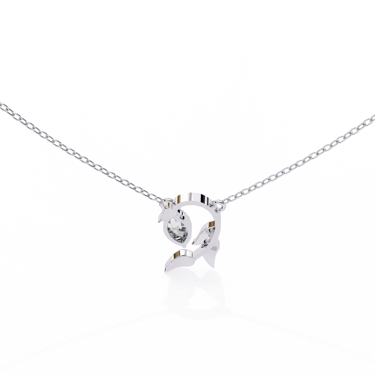 flora vine lab grown diamond pendant