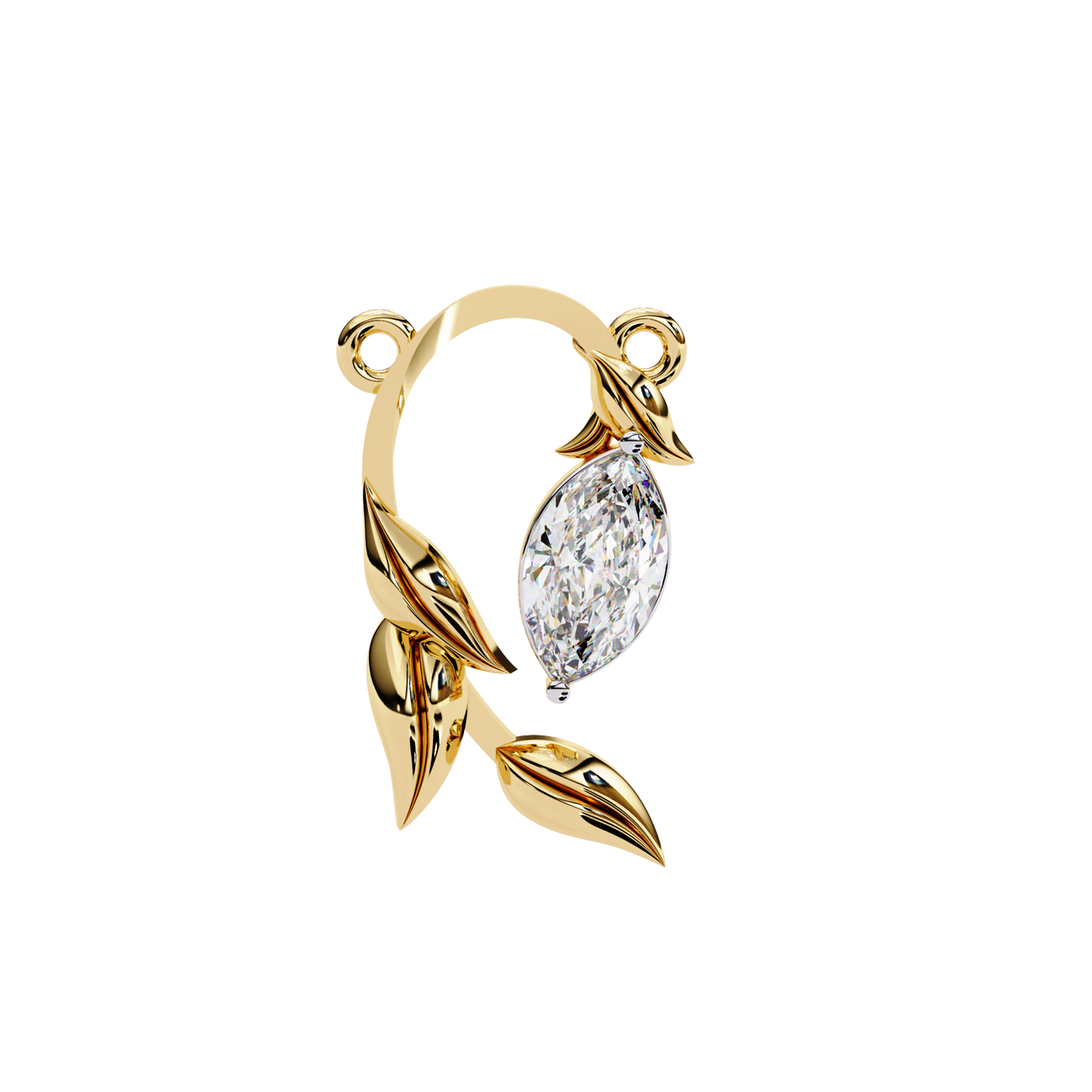 flora vine lab grown diamond pendant