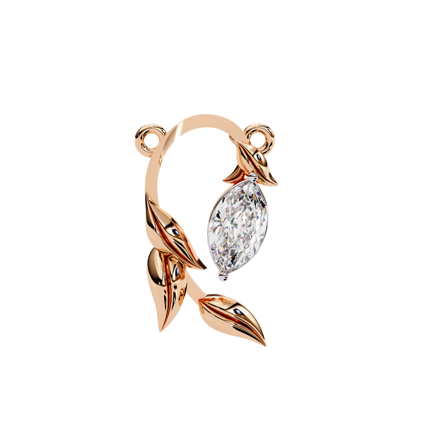 flora vine lab grown diamond pendant